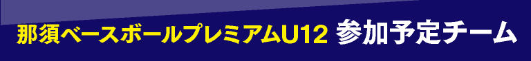 那須ベースボールプレミアムU12参加予定チーム